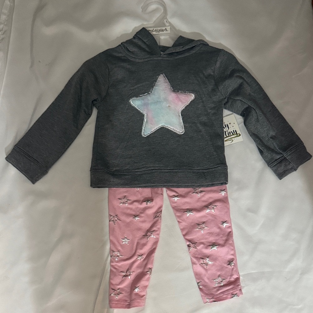 Gray and Pink Star Kids Matching Set